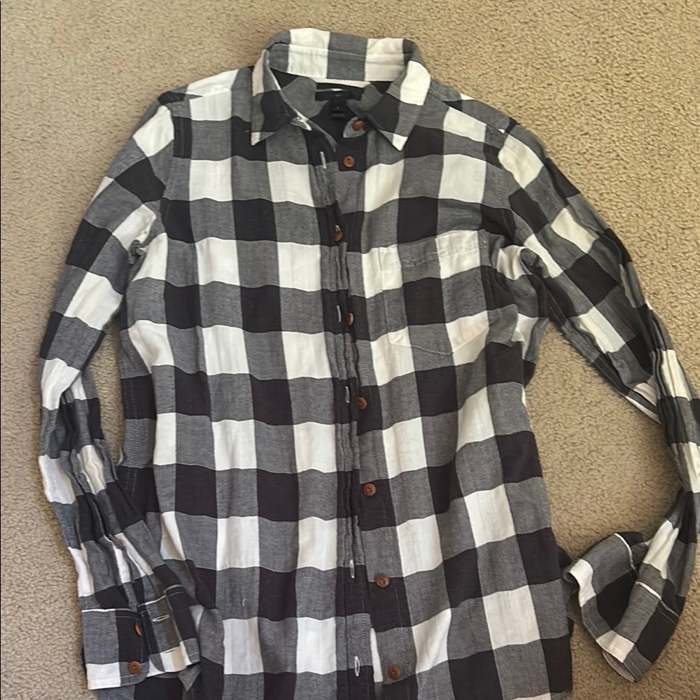 J. Crew Monochrome Checkered Button Down Shirt